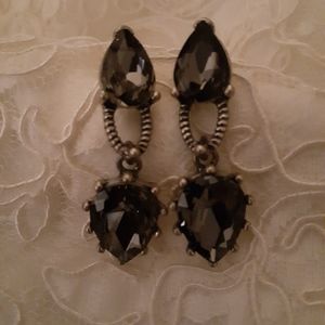 Signed Oscar de la Renta Smokey/Gray Earrings